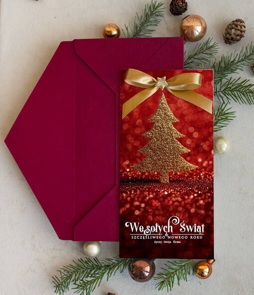 elegance kartka świąteczna dla firmy z logo biznesowe kartki swiateczne dla firm Kartki świąteczne z logo dla firm