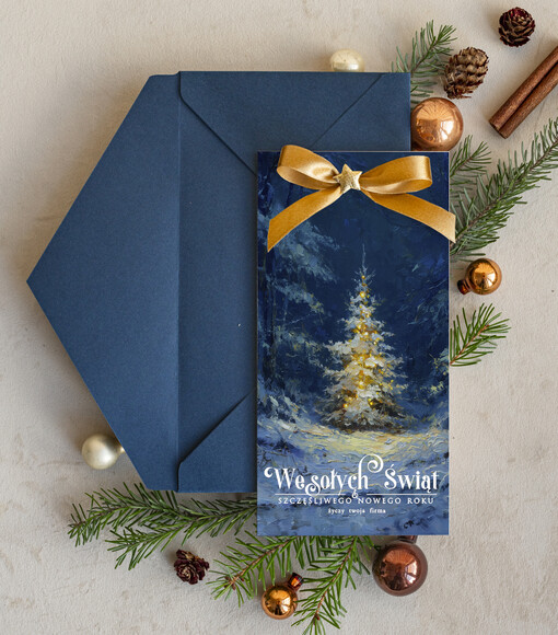elegance kartka świąteczna dla firmy z logo biznesowe kartki swiateczne dla firm Kartki świąteczne z logo dla firm