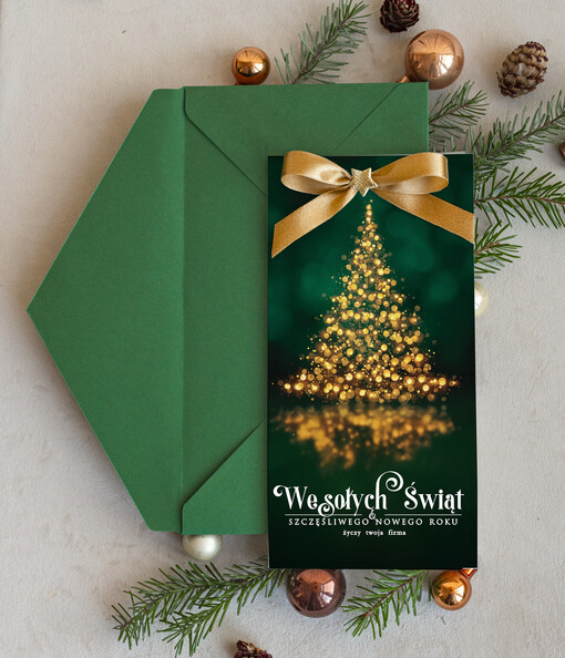 elegance kartka świąteczna dla firmy z logo biznesowe kartki swiateczne dla firm Kartki świąteczne z logo dla firm