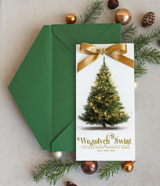 elegance kartka świąteczna dla firmy z logo biznesowe kartki swiateczne dla firm Kartki świąteczne z logo dla firm