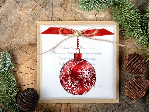 retro Kartki Bożonarodzeniowe z Logo Twojej Firmy, retro