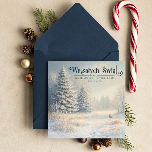 Retro/nowoczesne Kartki Bożonarodzeniowe z Logo Twojej Firmy, karnety bożonarodzeniowe firmowe biznesowe kartki świąteczne z Twoim logo, świąteczne kartki dla firm z logo