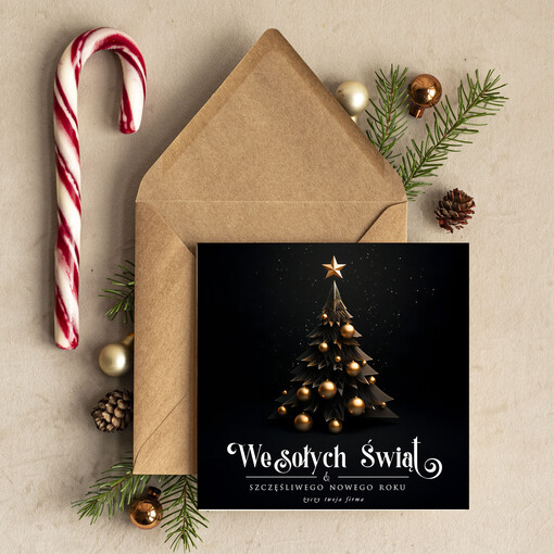 Retro/nowoczesne karnety bożonarodzeniowe biznesowe kartki świąteczne z Twoim logo, świąteczne kartki dla firm z logo, kartki świąteczne dla pracowników