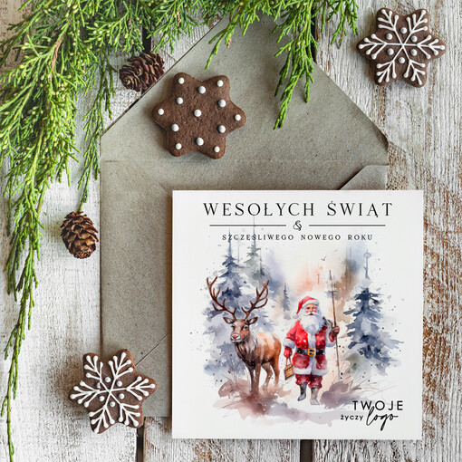 Retro/nowoczesne biznesowe kartki świąteczne z Twoim logo, świąteczne kartki dla firm z logo, kartki świąteczne dla pracowników