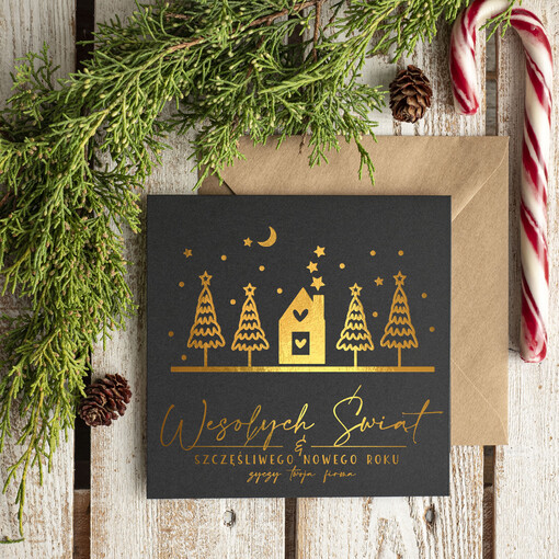 złocone złote firmowe kartki swiateczne z logo, błyszczące złote karnety swiateczne złote napisy, kartki świąteczne z logo firmy, kartki świąteczne dla pracowników