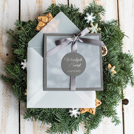 welurowe welurowe firmowe kartki świąteczne z logo firmy