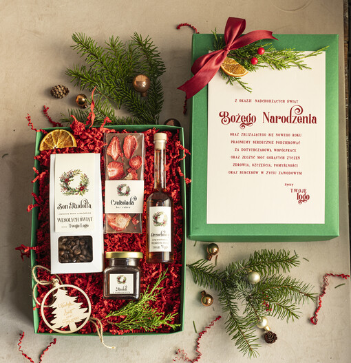 słodkie zestawy  prezenty świąteczne dla firm miodek, Upominki biznesowe z logo, Paczki świateczne dla Pracowników z Logo