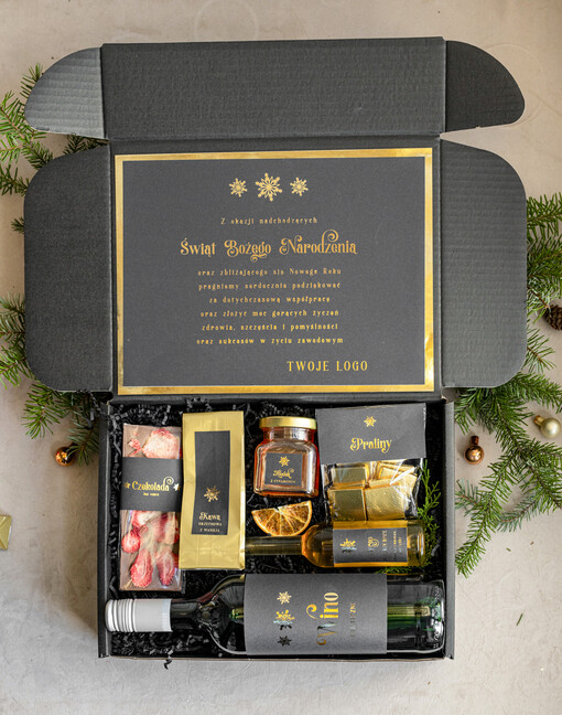słodkie zestawy  kosze prezentowe dla firm, prezenty biznesowe  z kawą i herbatą, upominki na święta dla pracowników i kontrahentów, personalizowane prezenty firmowe, zestawy świąteczne z logo