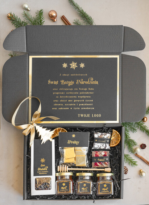 słodkie zestawy  kosze prezentowe dla firm, prezenty biznesowe z kawą i herbatą, upominki na święta dla pracowników i kontrahentów, personalizowane prezenty firmowe, zestawy świąteczne z logo, firmowe upominki świąteczne