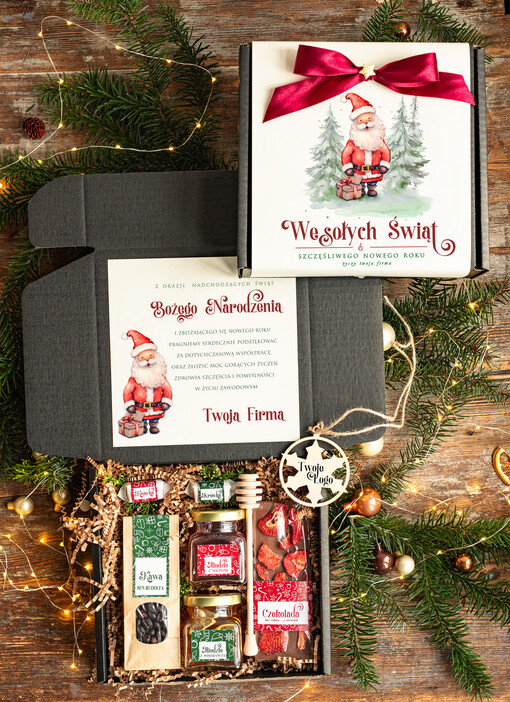 kawa  herbata miód Biznesowe prezenty, prezent dla firm z kawą i herbatą, paczki na święta dla pracowników i kontrahentów