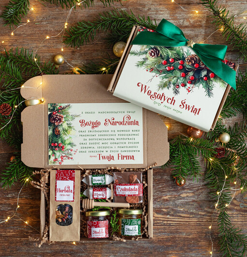 kawa  herbata miód Paczki świąteczne dla pracowników, prezenty biznesowe dla firm z kawą i herbatą, upominki na święta dla pracowników, paczki świąteczne dla pracowników i kontrahentów