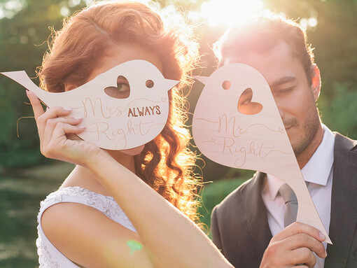 tabliczki z napisami  ślubne dodatki