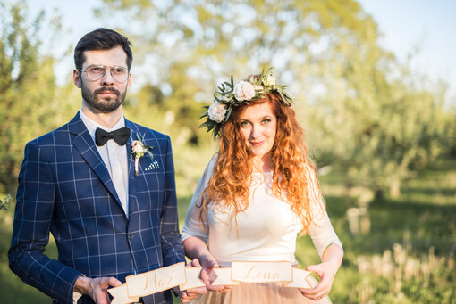 tabliczki z napisami  dekoracje ślubne