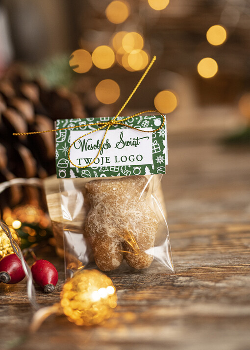 drobne prezenty dla firm Mini Pierniczki świąteczne Drobne Prezenty dla Firm, Małe Upomniki Biznesowe Saszetka z piernik , gadżety świąteczne