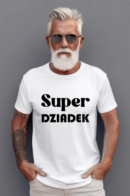 Prezenty dla Dziadka prezent dla dziadka biała koszulka z nadrukiem, koszulka z napisami dla dziadka, pomysł na prezent dla dziadka, prezenty z okazji dnia dziadka, koszulki dla dziadka
