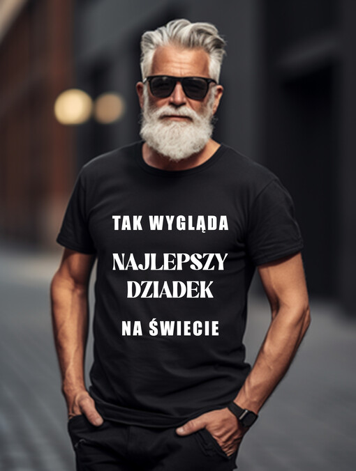 Prezenty dla Dziadka prezent dla dziadka biała koszulka z nadrukiem, koszulka z napisami dla dziadka, pomysł na prezent dla dziadka, prezenty z okazji dnia dziadka, koszulki dla dziadka