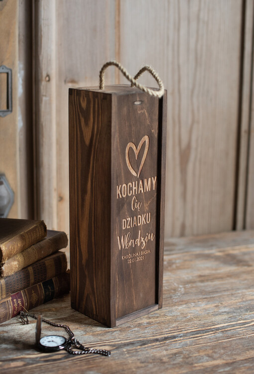 Prezenty dla Dziadka  prezent z okazji dnia Dziadka drewniana grawerowana skrzynka