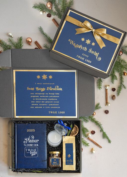 kalendarze  Prezenty świąteczne dla klientów zestaw z kalendarzem, Upominek biznesowy terminarz z Logo firmy , Prezent firmowy dla Klientów box kosz prezentowy