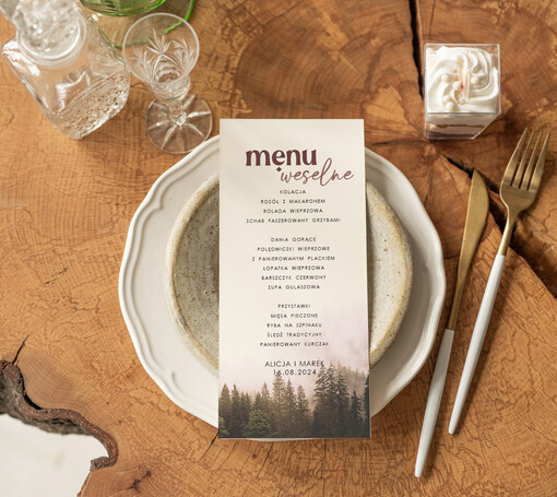 Nowoczesne prosta forma  eleganckie menu na stoły weselne, karta dań na wesele, proste menu weselne w kolorze ecru, karta dań weselnych, menu weselne, plan podawania posiłków