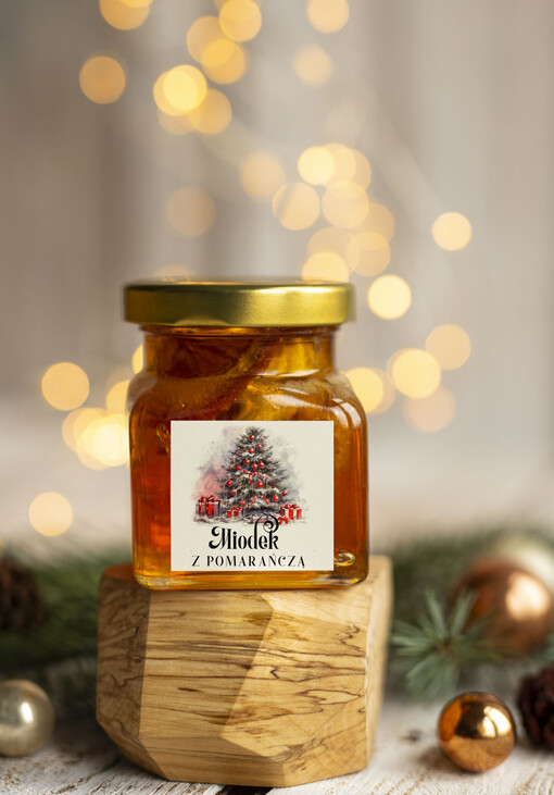 MIODY KONFITURY SOKI Drobny prezent świąteczny miód z pomarańczą, drobne upominki na święta dla pracowników, świąteczne miody
