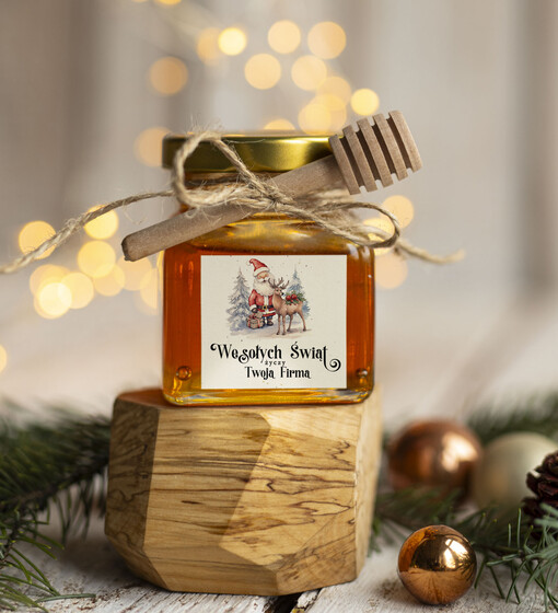 MIODY KONFITURY SOKI Drobne prezenty dla firm miód z maliną i miodownikiem , drobne upominki na święta dla pracowników, świąteczne miody dla pracowników i kontrahentów, drobne prezenty firmowe