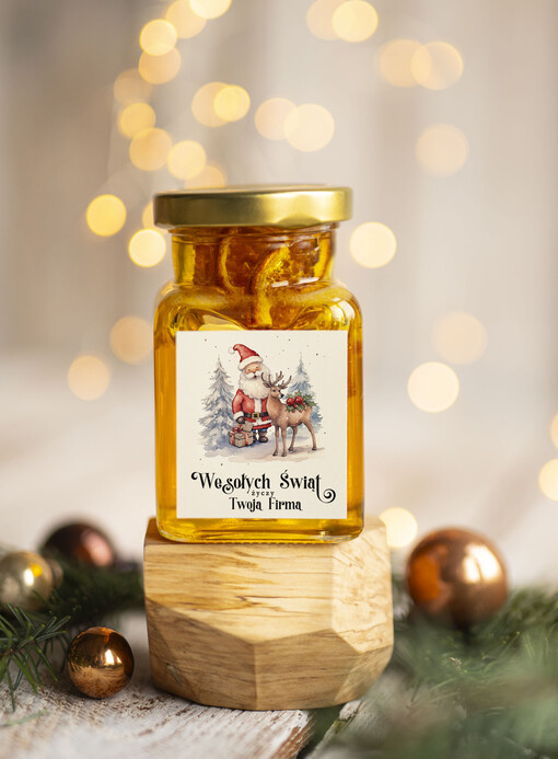 MIODY KONFITURY SOKI Drobne prezenty świąteczne dla klientów biznesowych, prezenty dla firm z miodem, prezent biznesowy, upominki dla pracowników od firmy miód z pomarańczą