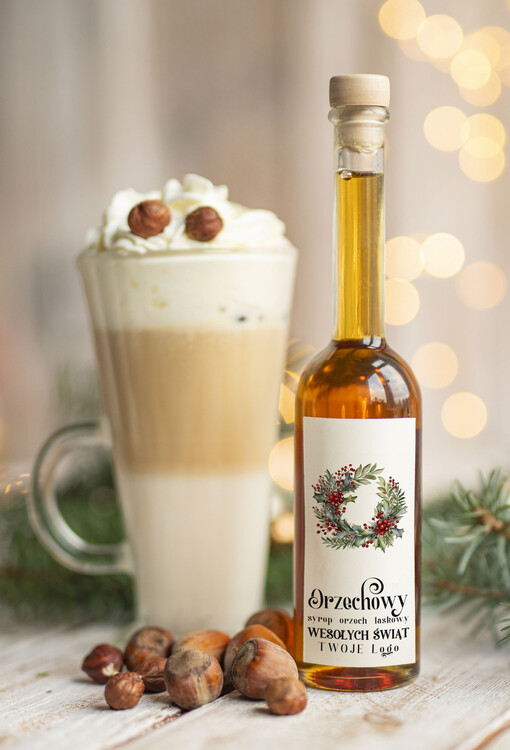 MIODY KONFITURY SOKI Syrop do kawy Orzech Laskowy biznesowe Upominki firmowe, drobne  upominki na święta dla pracowników