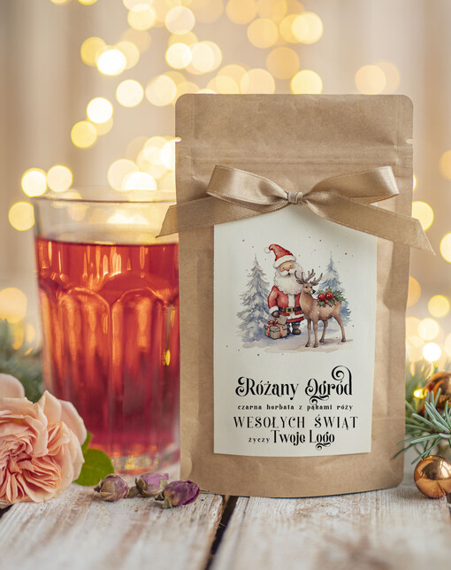 HERBATA KAWA herbata swiateczna prezent, Upominki firmowe na Boże Narodzenie herbata świąteczna pakami róży, Herbata świąteczna drobne prezenty na święta dla pracowników, bożonarodzeniowy prezent herbata świateczna