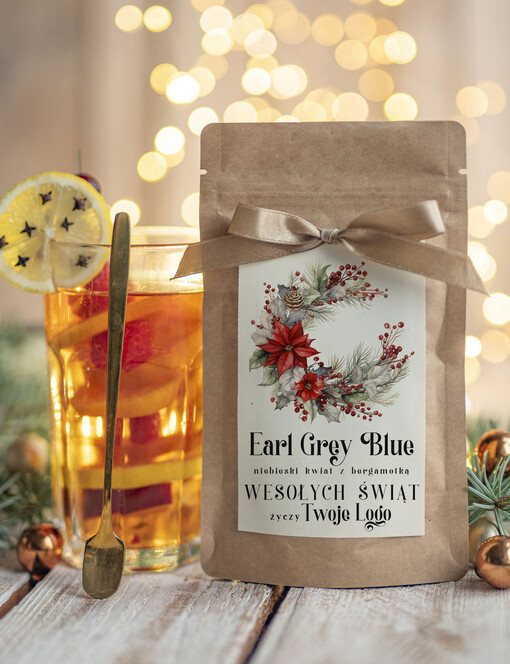 HERBATA KAWA herbata swiateczna prezent, Upominki firmowe na Boże Narodzenie herbata Earl Grey, Herbata świąteczna drobne prezenty na święta dla pracowników, bożonarodzeniowy prezent herbata świateczna