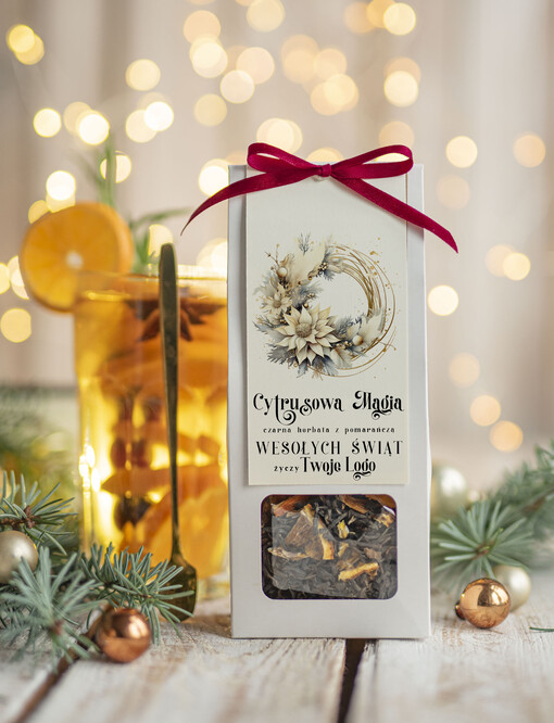 HERBATA KAWA herbata swiateczna prezent, Upominki firmowe na Boże Narodzenie  herbata z pomarańczą, Herbata świąteczna drobne prezenty na święta dla pracowników, bożonarodzeniowy prezent herbata świateczna