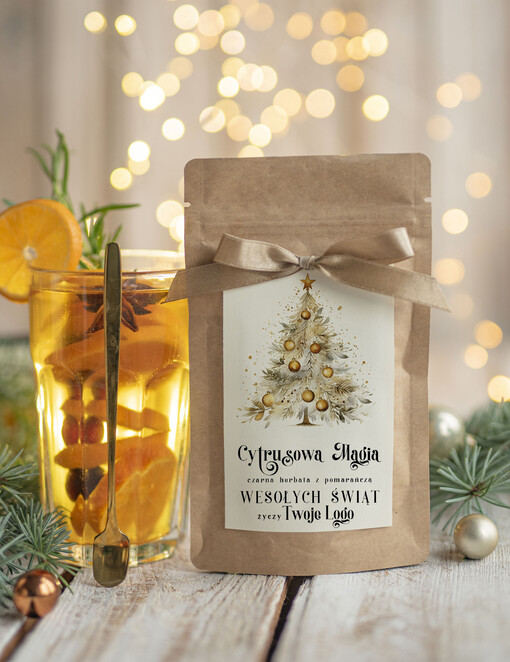 HERBATA KAWA herbata swiateczna prezent, Upominki firmowe na Boże Narodzenie herbata z pomarańczą, Herbata świąteczna drobne prezenty na święta dla pracowników, bożonarodzeniowy prezent herbata świateczna