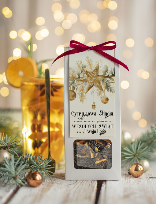 HERBATA KAWA herbata swiateczna prezent, Upominki firmowe na Boże Narodzenie  herbata z pomarańczą, Herbata świąteczna drobne prezenty na święta dla pracowników, bożonarodzeniowy prezent herbata świateczna