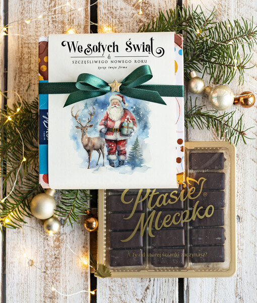 CZEKOLADA/ pralinki/ bomboniery czekoladki ptasie mleczko bombonierka na prezent świąteczny z logo, Drobne prezenty dla firm świąteczne czekoladki z życzeniami, Bombonierka świąteczna z życzeniami, drobne upominki na święta dla pracowników, świąteczne gadżety kontrahentów