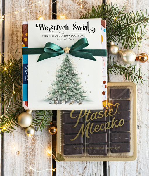 CZEKOLADA/ pralinki/ bomboniery czekoladki ptasie mleczko bombonierka na prezent świąteczny z logo, Drobne prezenty dla firm świąteczne czekoladki z życzeniami, Bombonierka świąteczna z życzeniami, drobne upominki na święta dla pracowników, świąteczne gadżety kontrahentów