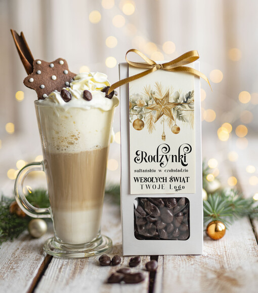 CHRUPKIE DODATKI rodzynki w czekoladzie drobne prezenty biznesowe dla firm, drobne słodycze upominki na święta dla pracowników, prezent bożonarodzeniowy dla pracowników i kontrahentów, drobne prezenty firmowe