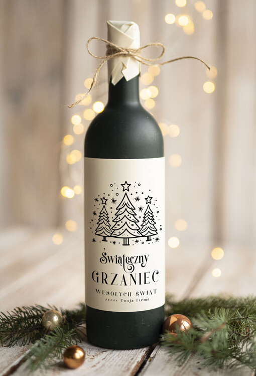 GRZANIEC Grzaniec ze świąteczną etykietą, świąteczne prezenty dla klientów, upominki prezenty biznesowe dla firm, drobne upominki na święta dla pracowników, prezent na świeta