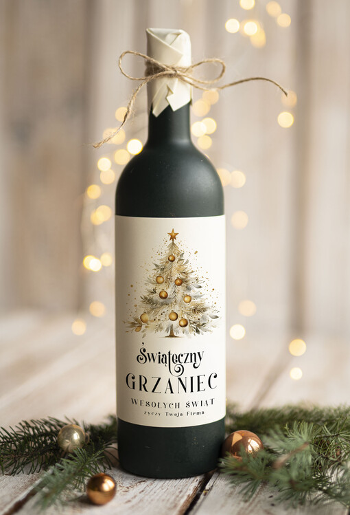 GRZANIEC Grzaniec ze świąteczną etykietą, świąteczne prezenty dla klientów, upominki prezenty biznesowe dla firm, drobne upominki na święta dla pracowników, prezent na świeta