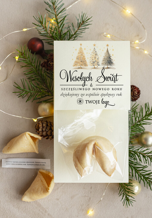 drobne prezenty słodkości miody ciasteczka ciasteczko z wróżbą podziękowania dla klientki salonu kosmetycznego, prezent od fryzjerki dla klientek, upominek  bożonarodzeniowy gadzet od stylistki rzes