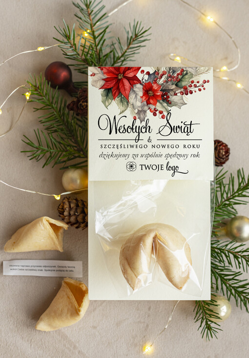 drobne prezenty słodkości miody ciasteczka ciasteczko z wróżbą podziękowania dla klientki salonu kosmetycznego, prezent od fryzjerki dla klientek, upominek  bożonarodzeniowy gadzet od stylistki rzes