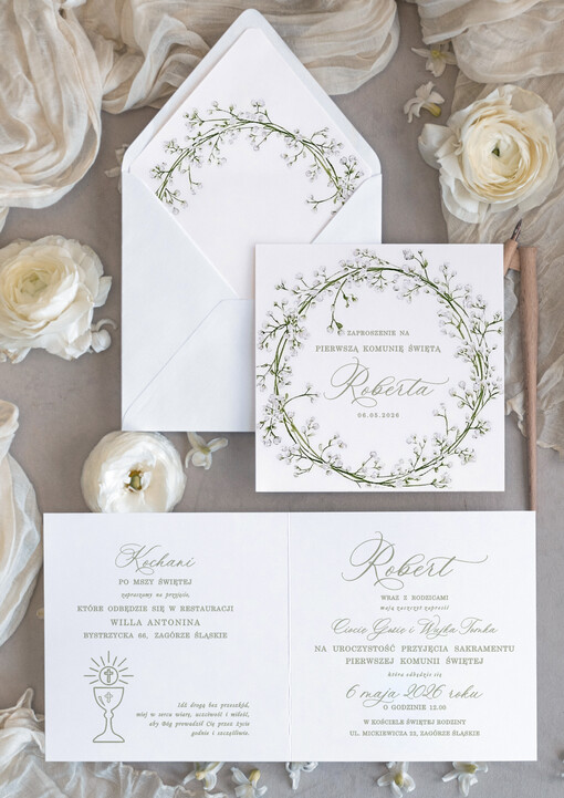 chłopiec personalizowane zaproszenia Komunijne proste zaproszenie na komunię dla chłopca zaproszenia na komunię ze sznurkiem zaproszenia na komunię świetą