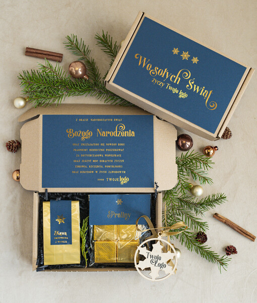 mini zestawy  upominki świąteczne dla klientów z logo firmy Mini boxy prezentowe biznesowe Upominki