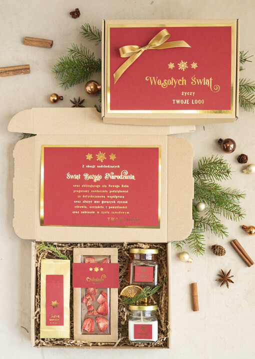 mini zestawy  upominki świąteczne dla klientów z logo firmy Mini boxy prezentowe biznesowe Upominki