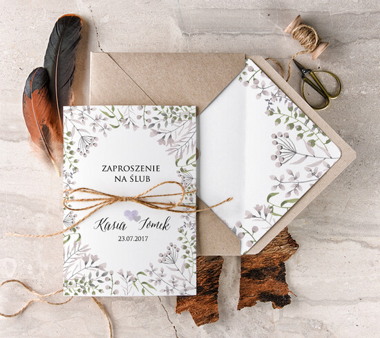 Zaproszenia ślubne Boho  nowoczesne zaproszenia ślubne, romantyczne boho wesele 11/BHsz1/z