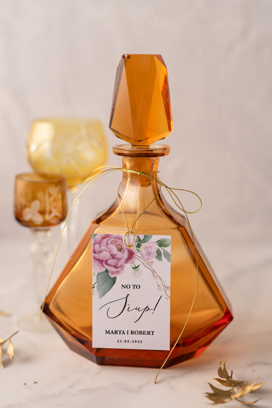 Zawieszki na butelki glamour zawieszka na alkohol weselny, glamour z waszym tekstem 09/CBL/zw