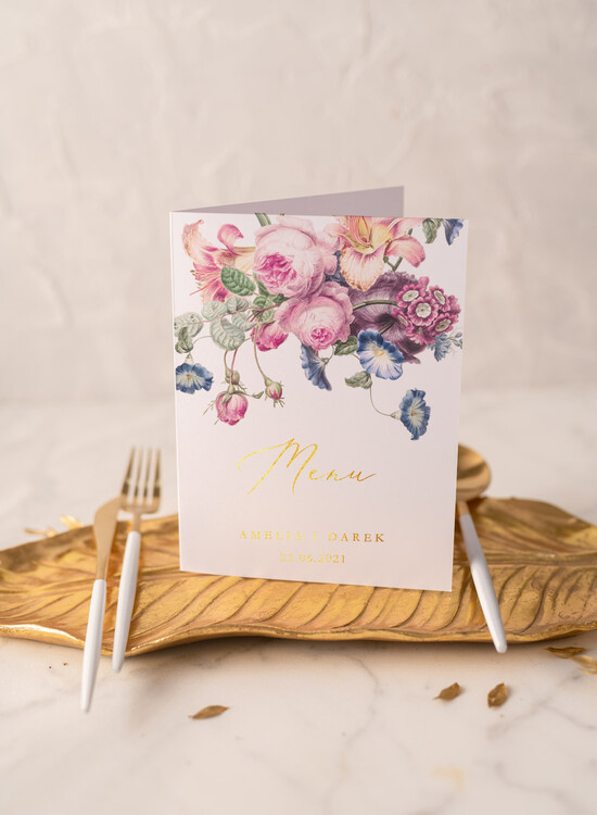 Menu glamour menu weselne na stoły karta dań weselnych, glamour złote litery wasza treść 02/goldw/m