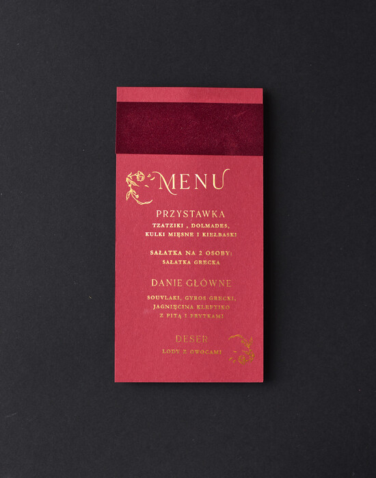 Menu glamour weselne menu karta dań weselnych, glamour złote litery wasza treść 03/vellam/m