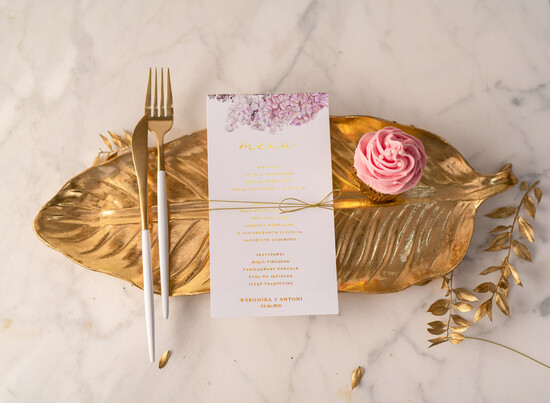 Menu glamour ślubne menu karta potraw weselnych, złote lub srebrne napisy wasza treść 07/CBL/m