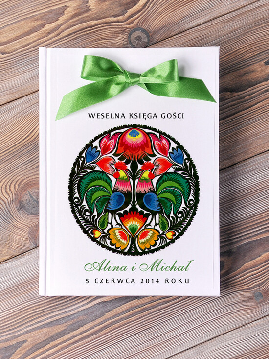 Księgi wpisów gości ludowe księgi pamiątkowe i albumy na wpisy gości weselnych ludowe wzory wasze imiona i data 09/lue/kwg