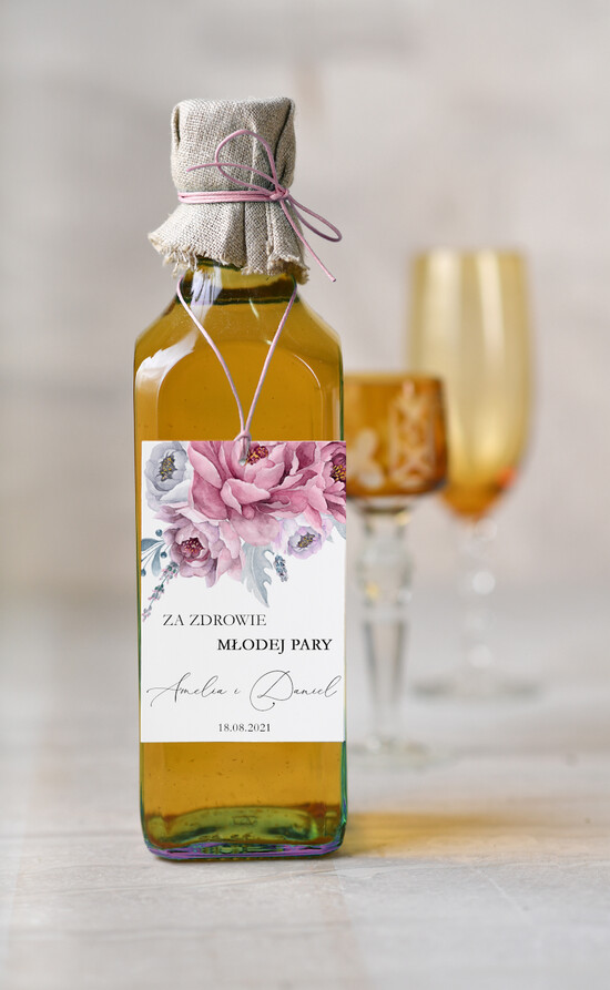 Zawieszki na butelki rustykalne ślubne zawieszki na alkohole, rustykalne z waszą treścią 34/CBw/zw