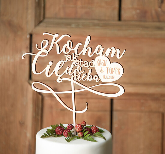 Figurki na tort / cake topper statuetki drewniane ozdoby na tort ślubny    02/rsstn/ST